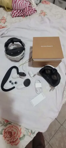 Meta Quest 3 128GB + BoboVR Strap M3 Pro + Face Cover Couro