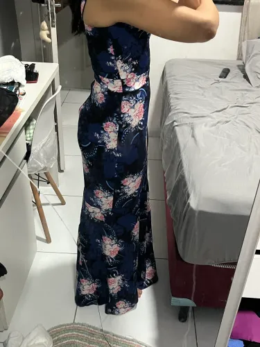 Vestido Midi azul floral 
