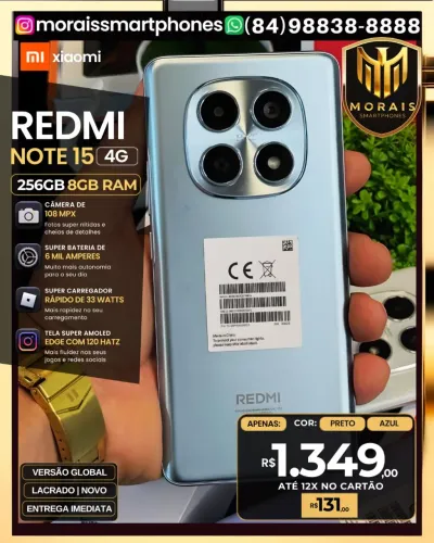 Note 15 - Blue - 256GB | 8GB RAM - NOVO | ENTREGA IMEDIATA |