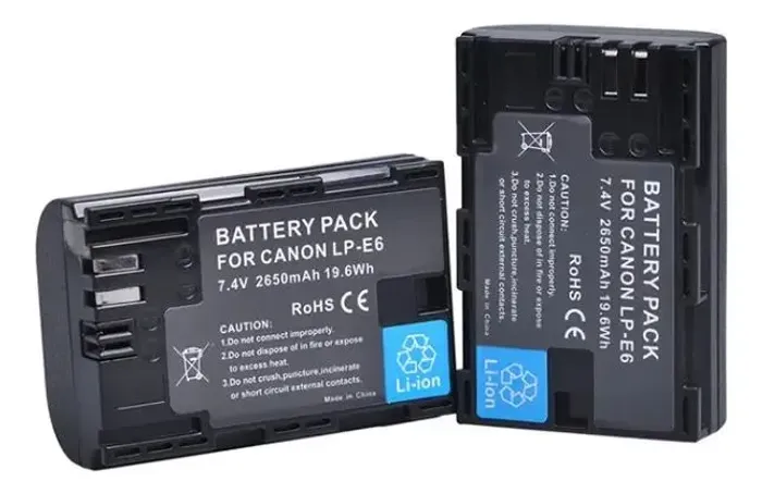 Bateria Canon LP-E6 2650mAh Compatível EOS 5D 6D 7D 60D 70D 80D 90D - BRINDE CASE