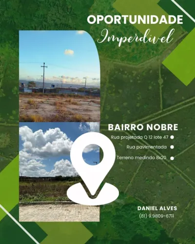 Terreno medindo 8×20