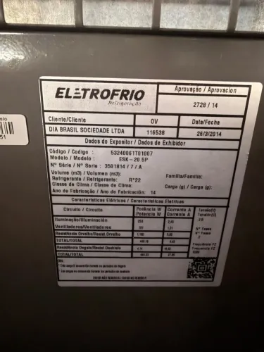 Freezer vertical 5 portas ELETROFRIO