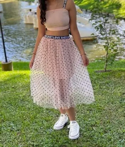 Conjunto saia e cropped 