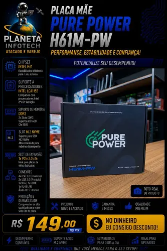 Placa mãe H61M-PW com slot para NVME " produto novo " ( com garantia )