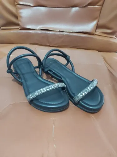 Sandália Rasteirinha Infantil Preto - Pink Cats