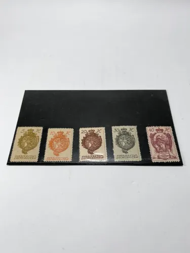 Lote com 5 Selos Antigos de Liechtenstein (1912-1920) | Primeira Era Postal