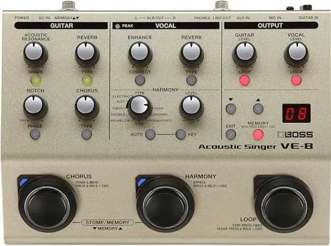 Pedal de efeito Boss Vocal Effects Acoustic Singer VE-8