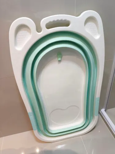 Banheira dobrável infantil Baby Style Clean Verde Água
