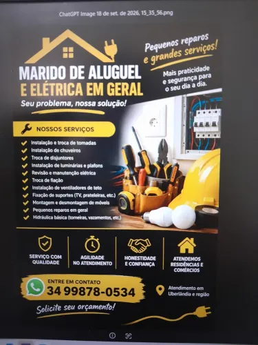 Eletricista e Marido de Aluguel- Atendimento Rápido 