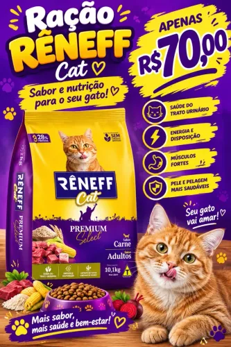 Ração Reneff gatos 10kg R$70,00