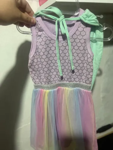 Vestido sereia, TAM 1 ano.