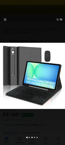 magic keyboard para samsung tab s10 lite e outros modelos