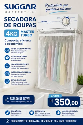 SECADORA DE ROUPAS SUGGAR MASTER TURBO 4KG