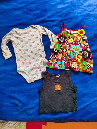 Lote 3 peças bebê menina 12 meses