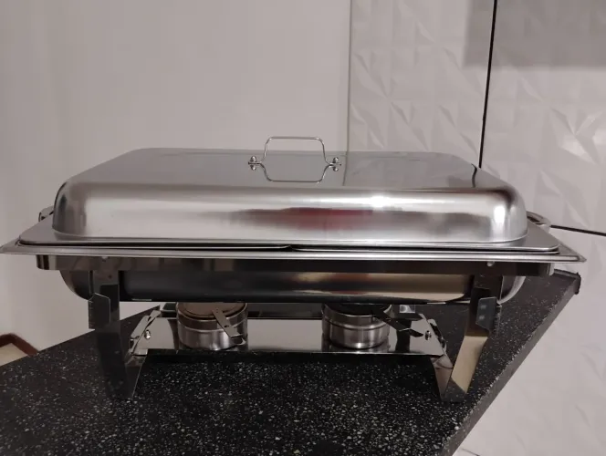 Vendo Réchaud retangular inox 12 litros 2 Cubas grande Banho Maria 