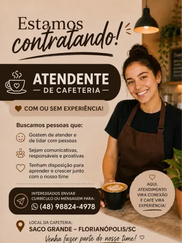 Estamos contatando com ou sem experiência