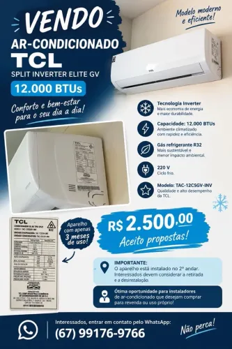 Ar Condicionado TCL 12.000 BTU?s