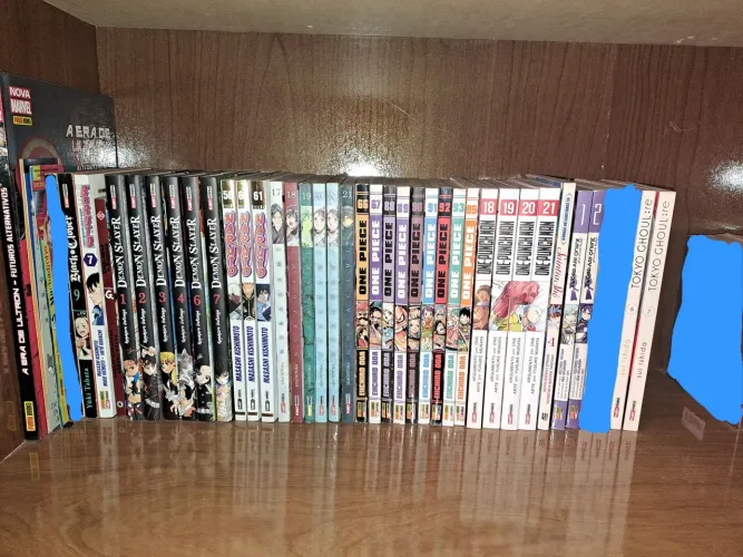 Coleção de Mangás (Demon Slayer, Naruto, Noragami, One Piece, One Punch Man, Tokyo Ghoul)
