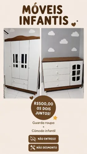 Vendo kit Guarda roupa e cômoda infantil