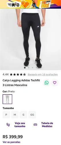 CALÇA LEGGING ADIDAS TECHFIT MASCULINA