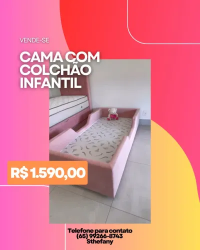 Cama infantil com colchão