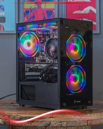 PC Gamer Ryzen 3 2200G, 16GB, NVMe 128GB + HD 2TB, RX 580 8GB, Gabinete Mavint, Fonte 500W
