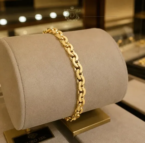 Pulseira Elo Direito Esquerdo em Ouro 18k 750