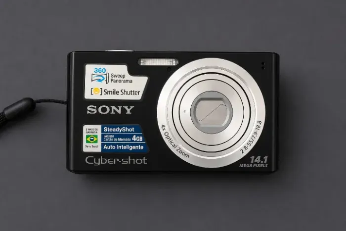 Câmera Digital Sony Cyber-shot 14.1MP + Cartão 4GB + Carregador