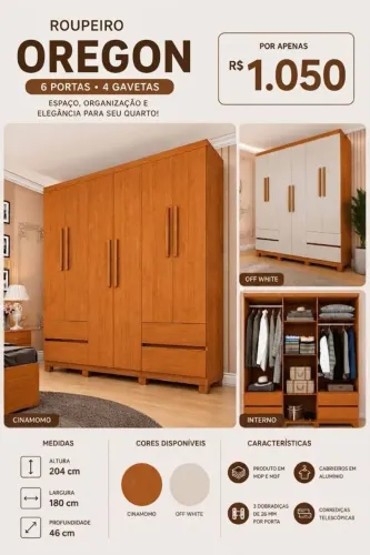 Guarda Roupas Novos! Entrega + montagem: apenas R$ 100,00 em qualquer modelo