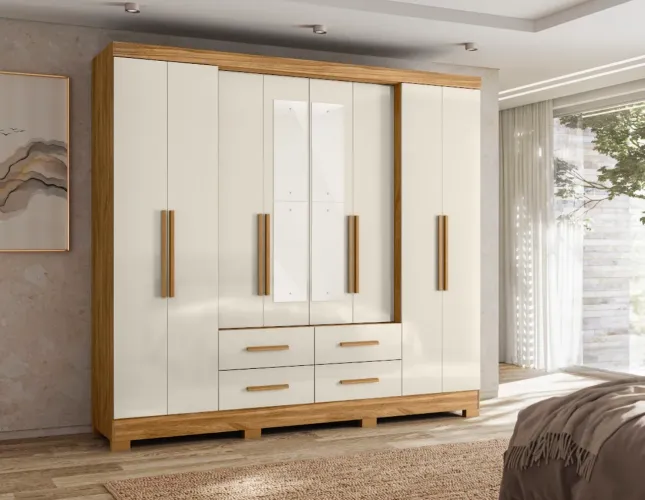 Guarda Roupa Versatile 8 Portas Cromado