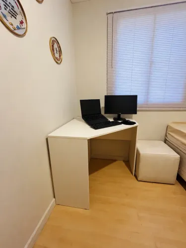 Escrivaninha Branca 100% MDF - Nova + Passa-Fios