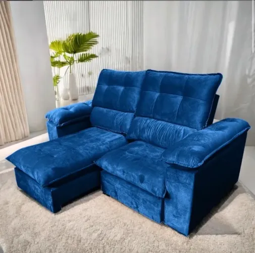 Sofá Retrátil Reclinável Orion 2,10 Azul