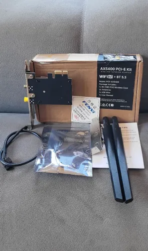 Placa PCI-E WiFi 6E AX5400 + Bluetooth 5.3 | Intel AX210 | 5374Mbps | Windows 10/1