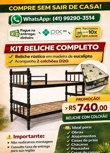 Kit beliche com 2 colchão novo ## 10x sem juros no cartão