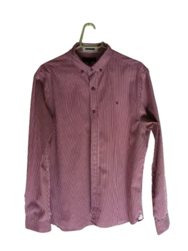 Camisa Social Masculina Listrada Manga Comprida Vr Denim