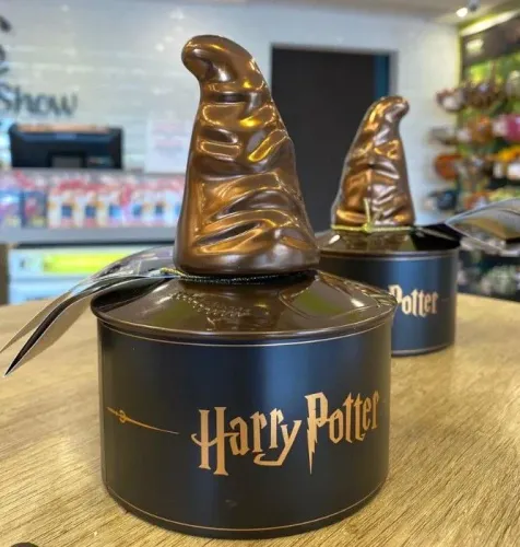 Lata Chapéu seletor Cacau Show vazia Harry Potter