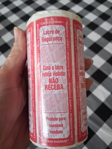 Rolo de 400 etiquetas lacre de segurança para embalagens (souzapel vermelha)