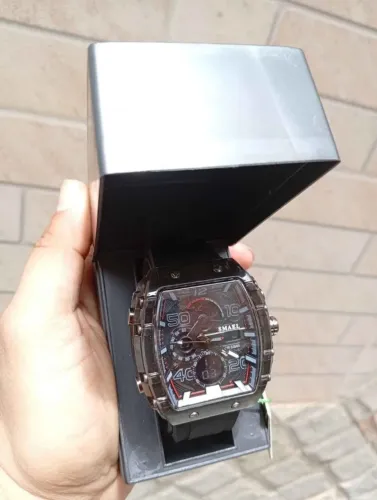 Relógio masculino analógico e digital SMAEL 8109 à Prova D'água Pulseira em Silicone