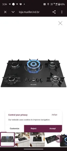 Cooktop Mueller 5 Bocas G5 - NOVO NA CAIXA