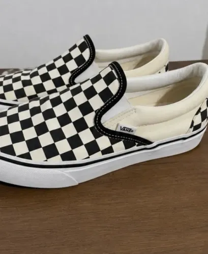 Tênis Slip-On Checkerboard Black White