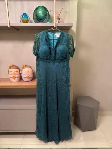 Vestido Longo de Festa Verde Petróleo 
