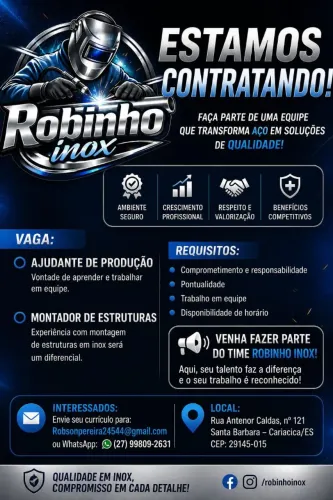 Vaga para auxiliar de serviços