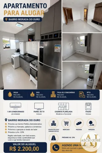 APARTAMENTO SEMIMOBILIADO PARA LOCAÇÃO | MORADA DO OURO CUIABÁ