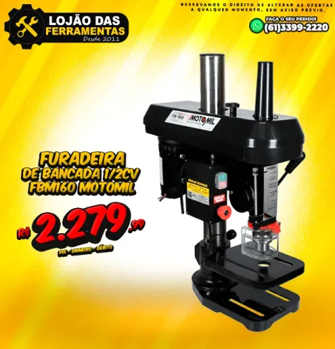 Furadeira de Bancada 1/2Cv Fbm160 Motomil