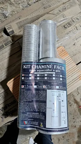 Chaminé para aquecedor a gás de 60x1,5m lacrado.