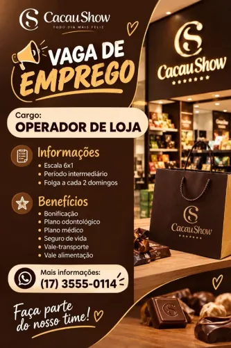 VAGA OPERADOR DE LOJA