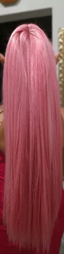 Peruca Rosa Milkshake Lisa ? 75cm | Fios Bio Orgânico Fiber