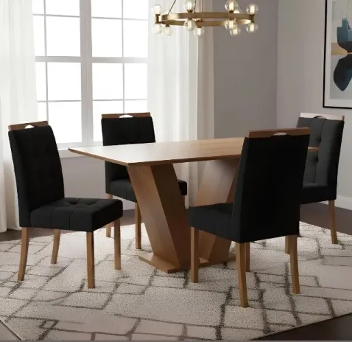 Mesa Ravello 120 com 4 Cadeiras Verona