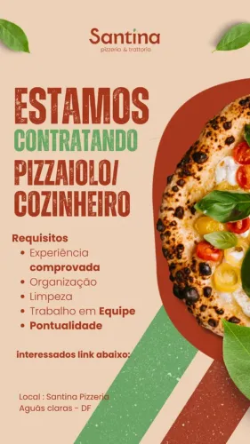 Vaga Cozinheiro/Pizzaiolo