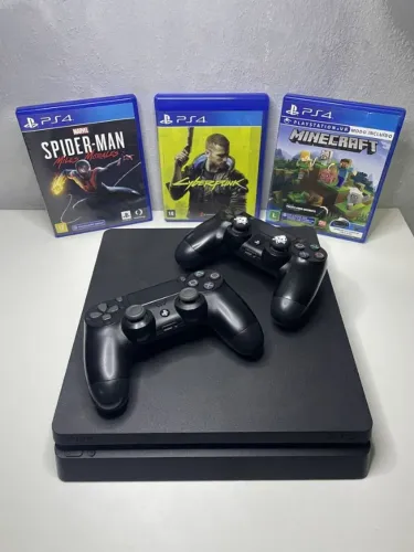 Ps4 Original 2 Controle + Jogos Muito Novo